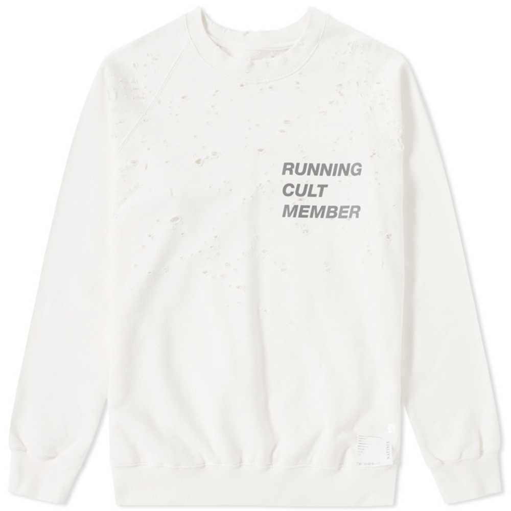 Satisfy Cult Moth Eaten Crew Running Clult Sweatshirt